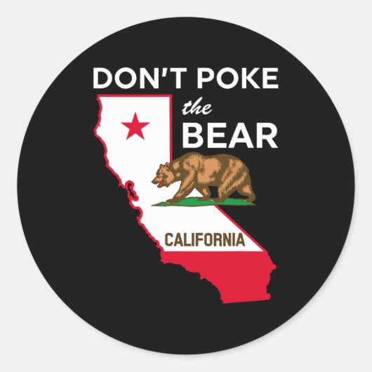 Sticker Rond Dont Ke The Bear California Republic Design (Devant)