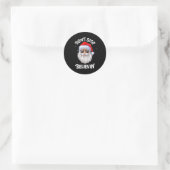 Sticker Rond Dont Stop Believin Santa Funny Christmas Boys Kid  (Sac)