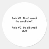 Sticker Rond Dont Sweat The Small Stuff  (Devant)