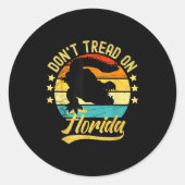 Sticker Rond Don't Tread On Florida Alligator  (Devant)