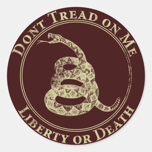 Sticker Rond Don't Tread on Me (Devant)