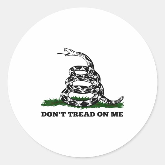 Sticker Rond Don't Tread On Me 2nd Amendment Patriotic New Nove (Devant)