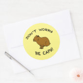 Sticker Rond Don't Worry Be Capy (Enveloppe)