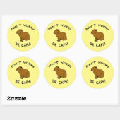 Sticker Rond Don't Worry Be Capy (Feuille)