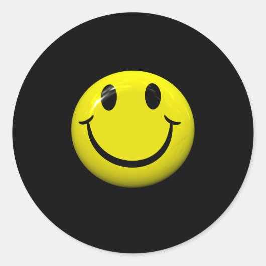 Sticker Rond Dont Worry Be Happy Face  (Devant)
