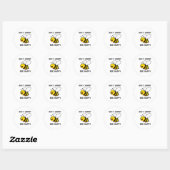 Sticker Rond Don't Worry Bee Happy Cute Funny Sitive Quote  (Feuille)