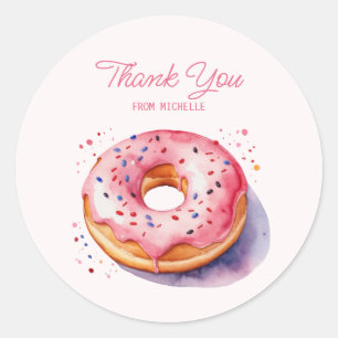 Sticker Rond Donut aquarelle personnalisé