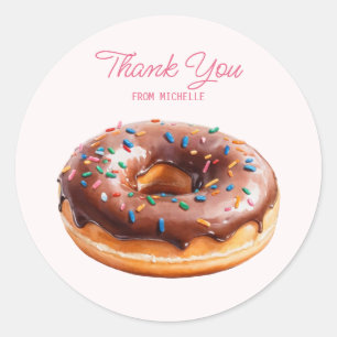 Sticker Rond Donut aquarelle personnalisé