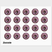 Sticker Rond Donut au chocolat (Feuille)