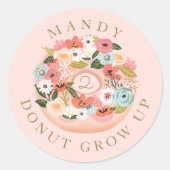 Sticker Rond Donut Augmenter Floraison Fleur Donut Anniversaire (Devant)