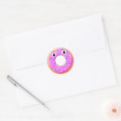 Sticker Rond Donut Avec Yeux Et Sprinkings Dessin (Enveloppe)