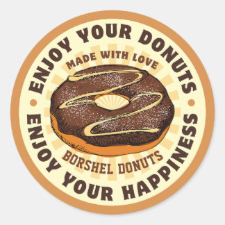 Sticker Rond Donut Business Merci pour votre commande