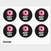 Sticker Rond Donut Crew Donut Fête d'anniversaire Faveurs (Feuille)