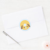 Sticker Rond Donut de chien de Kawaii (Enveloppe)