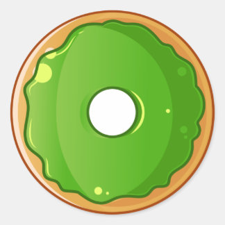 Sticker Rond Donut doux vert