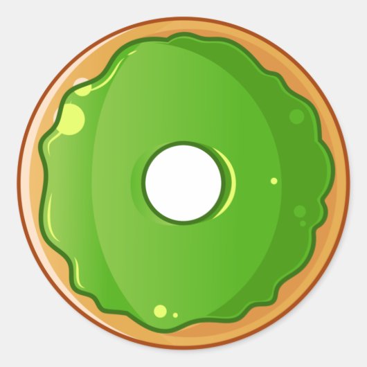 Sticker Rond Donut doux vert (Devant)