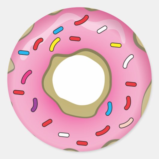Sticker Rond Donut jaune avec glaçage et arrosage (Devant)