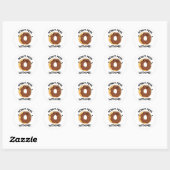 Sticker Rond Donut Mess with Me Drôle Nourriture Pun (Feuille)