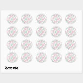 Sticker Rond Donut Motif mignon Adresse colorée (Feuille)