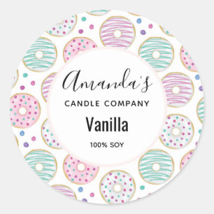 Sticker Rond Donut Motif mignon Bougie colorée affaires