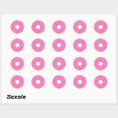 Sticker Rond Donut Rose Avec Saupoudrages (Feuille)