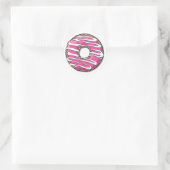 Sticker Rond Donut rose caricature avec glace (Sac)