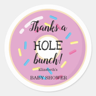 Sticker Rond Donut rose   MERCI BABY SHOWER