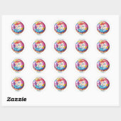 Sticker Rond Donut saupoudré Merci un tas de trous (Feuille)