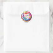 Sticker Rond Donut saupoudré Merci un tas de trous (Sac)
