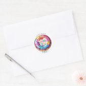 Sticker Rond Donut saupoudré Merci un tas de trous (Enveloppe)