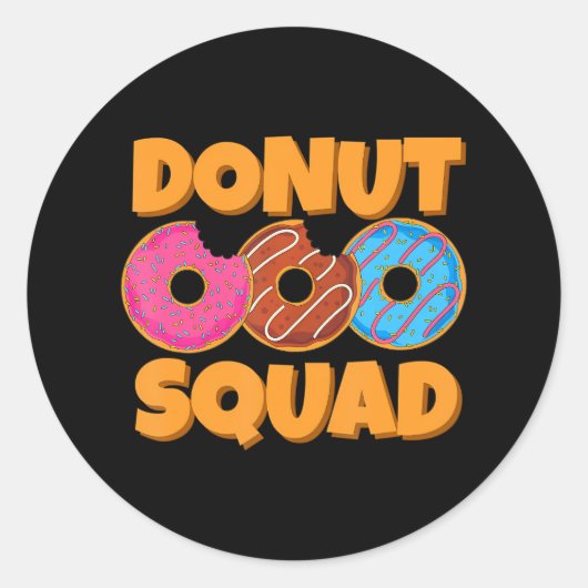 Sticker Rond Donut Squad Funny Sweets Doughnut Restauration Sna (Devant)