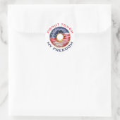 Sticker Rond Donut Touchez My Freedom USA Patriotic 4 juillet (Sac)