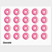 Sticker Rond Donut With Pink Frosting And Sprinkles (Feuille)