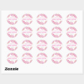 Sticker Rond Donuts Bébé Poudrage Rose Aquarelle (Feuille)