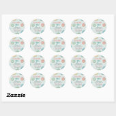 Sticker Rond Donuts & Diapers Mint Merci de Baby shower vert (Feuille)