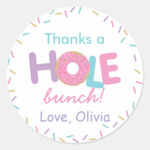 Sticker Rond Donuts et arroses Anniversaire Baby shower Favoris
