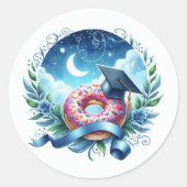 Sticker Rond Donuts et Diplômes de fin d'études (Devant)