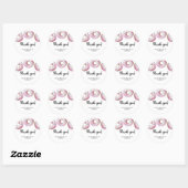 Sticker Rond Donuts roses aquarelle merci (Feuille)