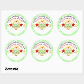 Sticker Rond doodle aquarelle cupcake vacances de Noël sti... (Feuille)