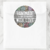 Sticker Rond Doodle aquarelle fil tricot crochet (Sac)