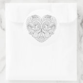 Sticker Rond Doodle cardiaque Abstrait (Sac)