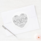 Sticker Rond Doodle cardiaque Abstrait (Enveloppe)