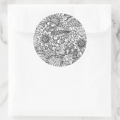 Sticker Rond Doodle de fleurs (Sac)
