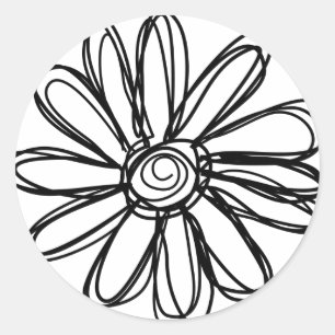 Sticker Rond Doodle de fleurs