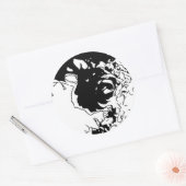 Sticker Rond Doodle de fleurs (Enveloppe)