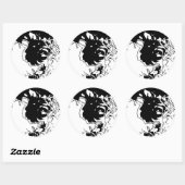 Sticker Rond Doodle de fleurs (Feuille)
