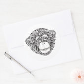 Sticker Rond Doodle de l'illusion du singe (Enveloppe)