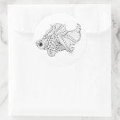 Sticker Rond Doodle de poisson (Sac)