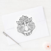 Sticker Rond Doodle de tête de singe (Enveloppe)