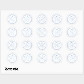 Sticker Rond Doodle d'onde rétro Mariage illustré à la main (Feuille)